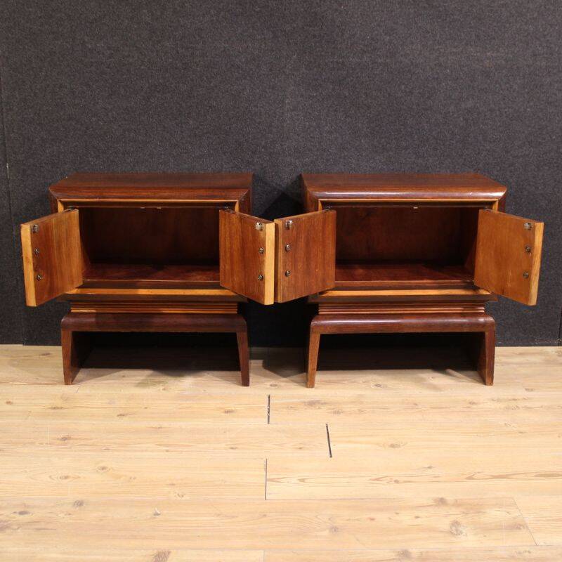 Paire de tables de chevet italiennes, milieu du 20e siècle