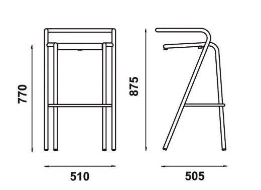 Set of 4 ADICO Metal Bar Stools