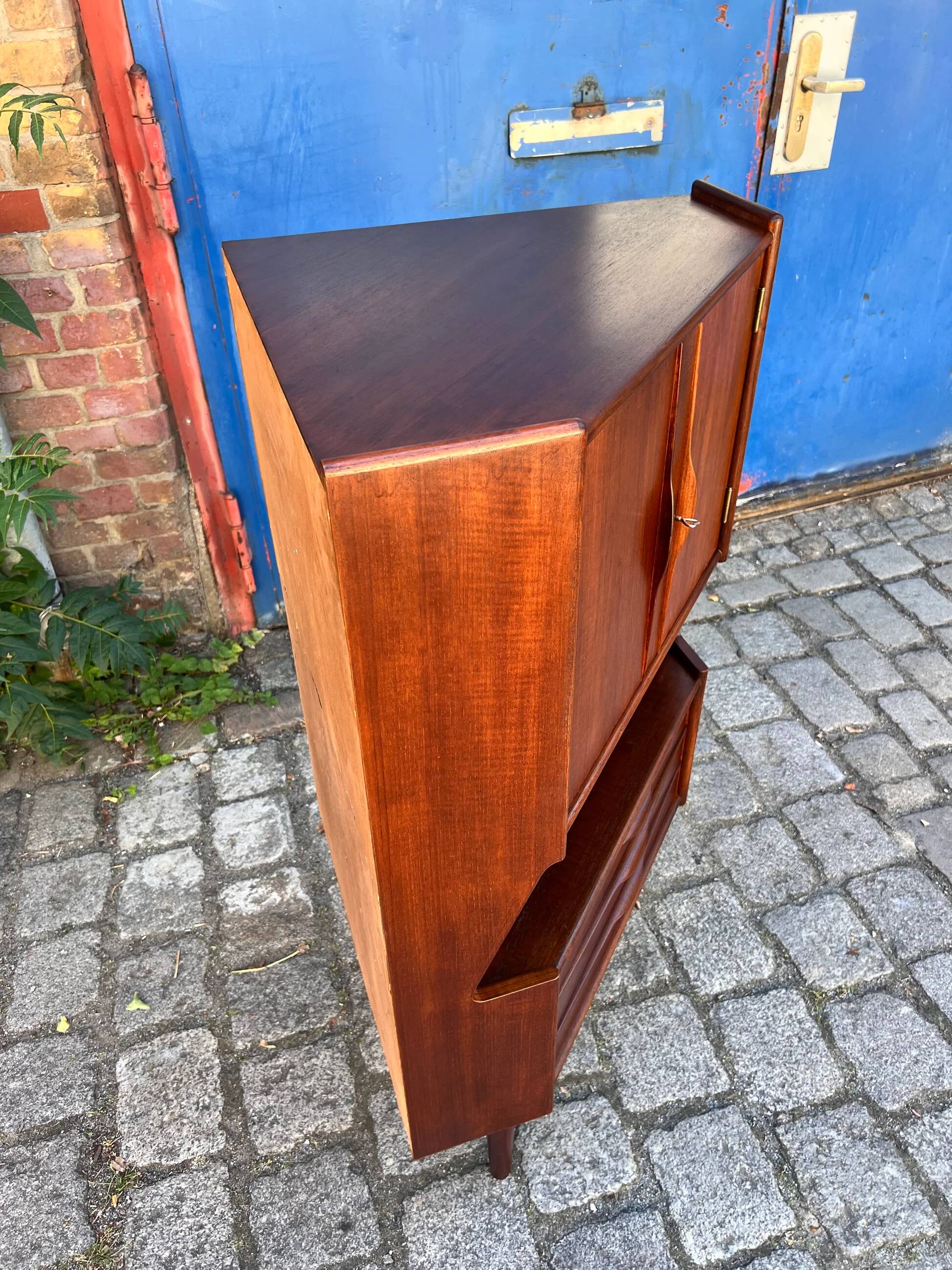 Teak Corner Cabinet by Omann Jun