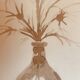 Signed still life monochrome sepia painting "dried flowers"