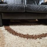 Sofa 2 places black leather year 70'-80' vintage