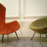 Chair Wing chair Bergère flesh years easy 50