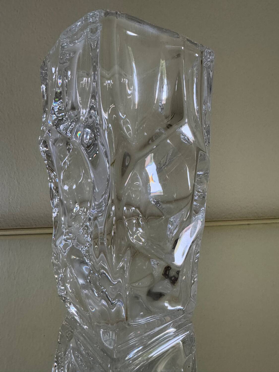 Solid Sèvres crystal vase from the 1950s