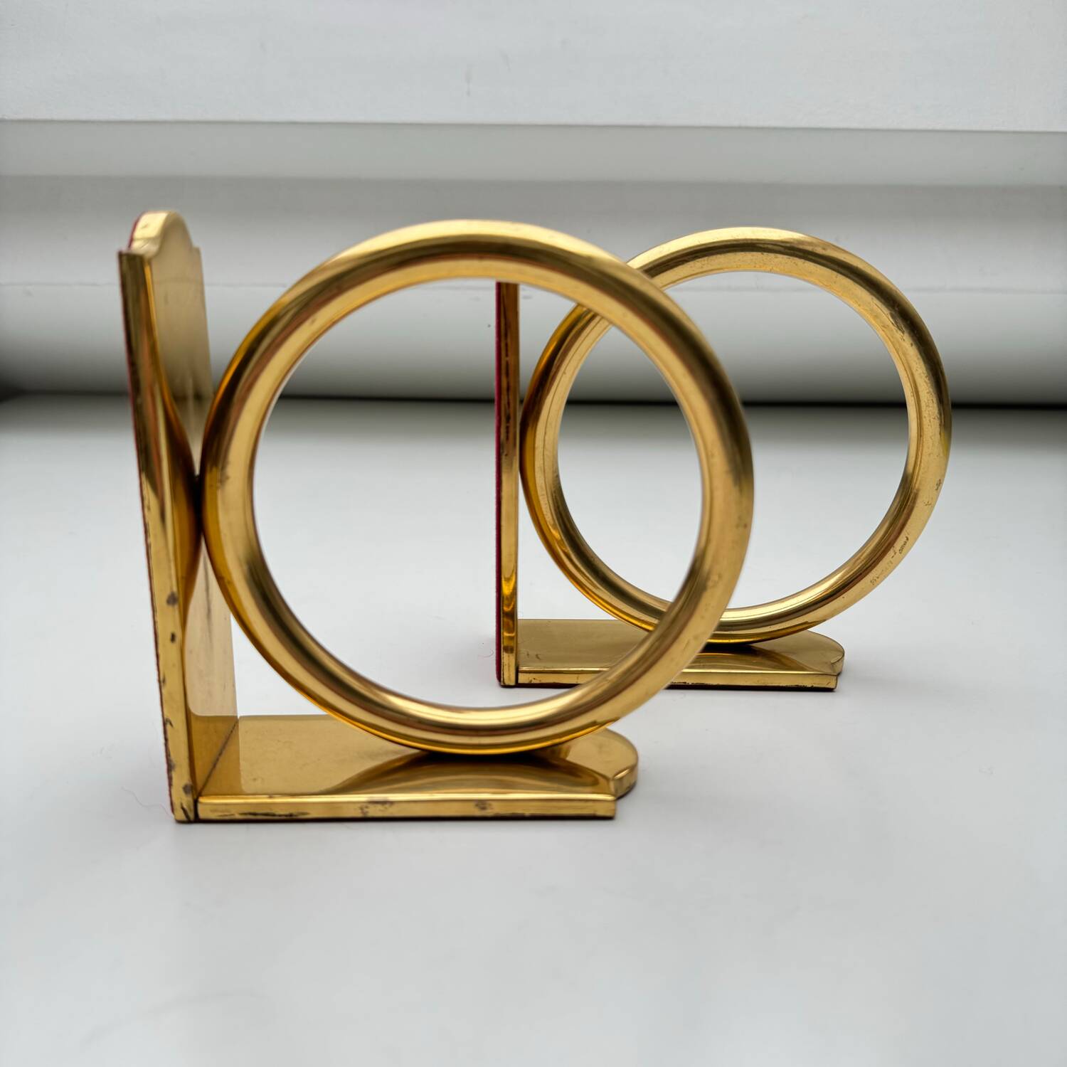 Bookends circles brass
