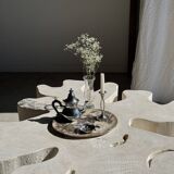 Silver-plated teapot with black handle