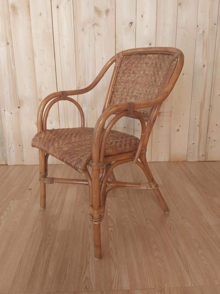 Rattan lounge set and vintage sofa