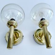 Paire d'appliques murales vintage scandinaves en verre
