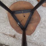 Pair of stools tripod in metal and wood log