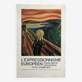 Edvard munch (after) european expressionism / museum of modern art, 1970. original poster