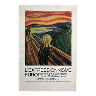 Edvard munch (after) european expressionism / museum of modern art, 1970. original poster