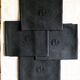 Set of four old damasked towels tinted black