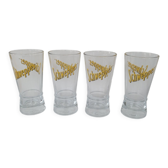 4 Schweppes advertising glasses