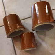 Lot 3 pots/saloirs en grès vernisse