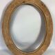 Old oval frame patinated wood & gilded stucco 1930, 52x40cm