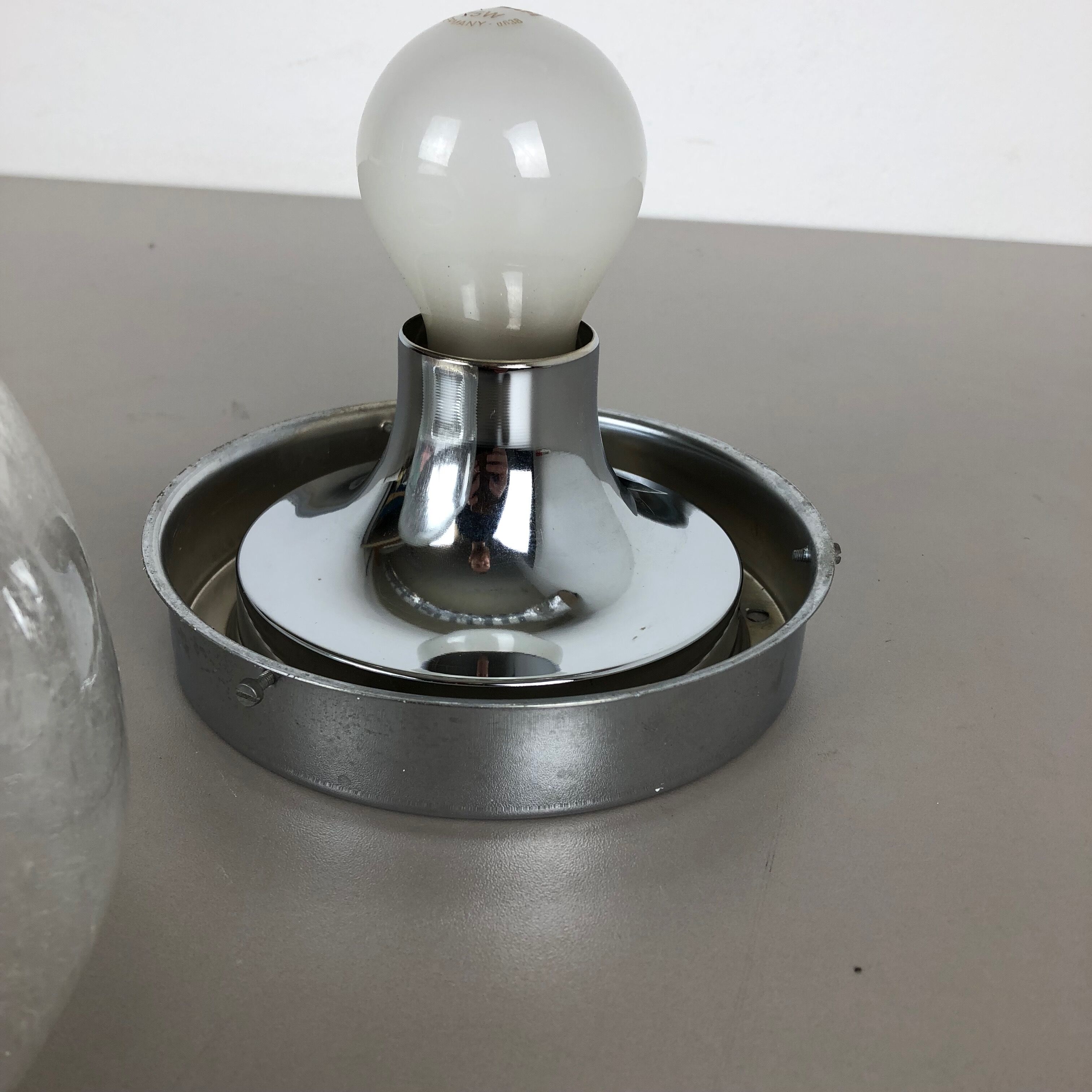 Cone Ice Glass Bubble Wall Light Made by Hillebrand Leuchten, Germany
