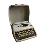 Old writing machine triumph tippa bakelite grey + vintage trunk