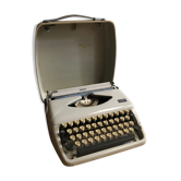 Old writing machine triumph tippa bakelite grey + vintage trunk