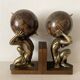 Atlas bookends, globe style with an antique world map.