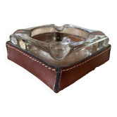 Empty pocket/ashtray in glass and leather