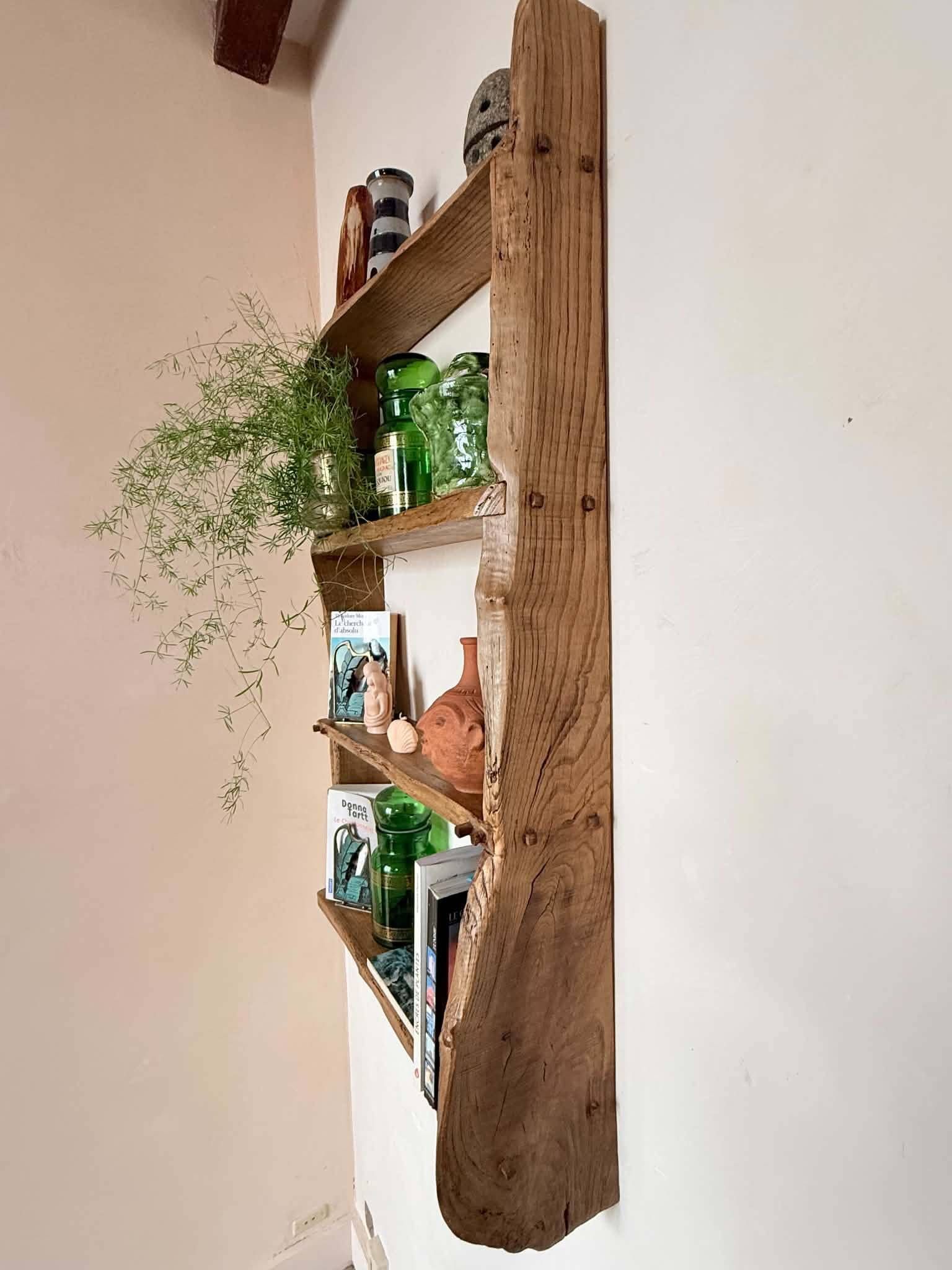 Étagère murale en bois massif/ étagère de rangement
