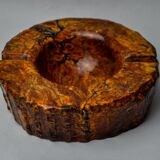 Cendrier en albâtre ocre par Romano Bianchi, Italie, 1970