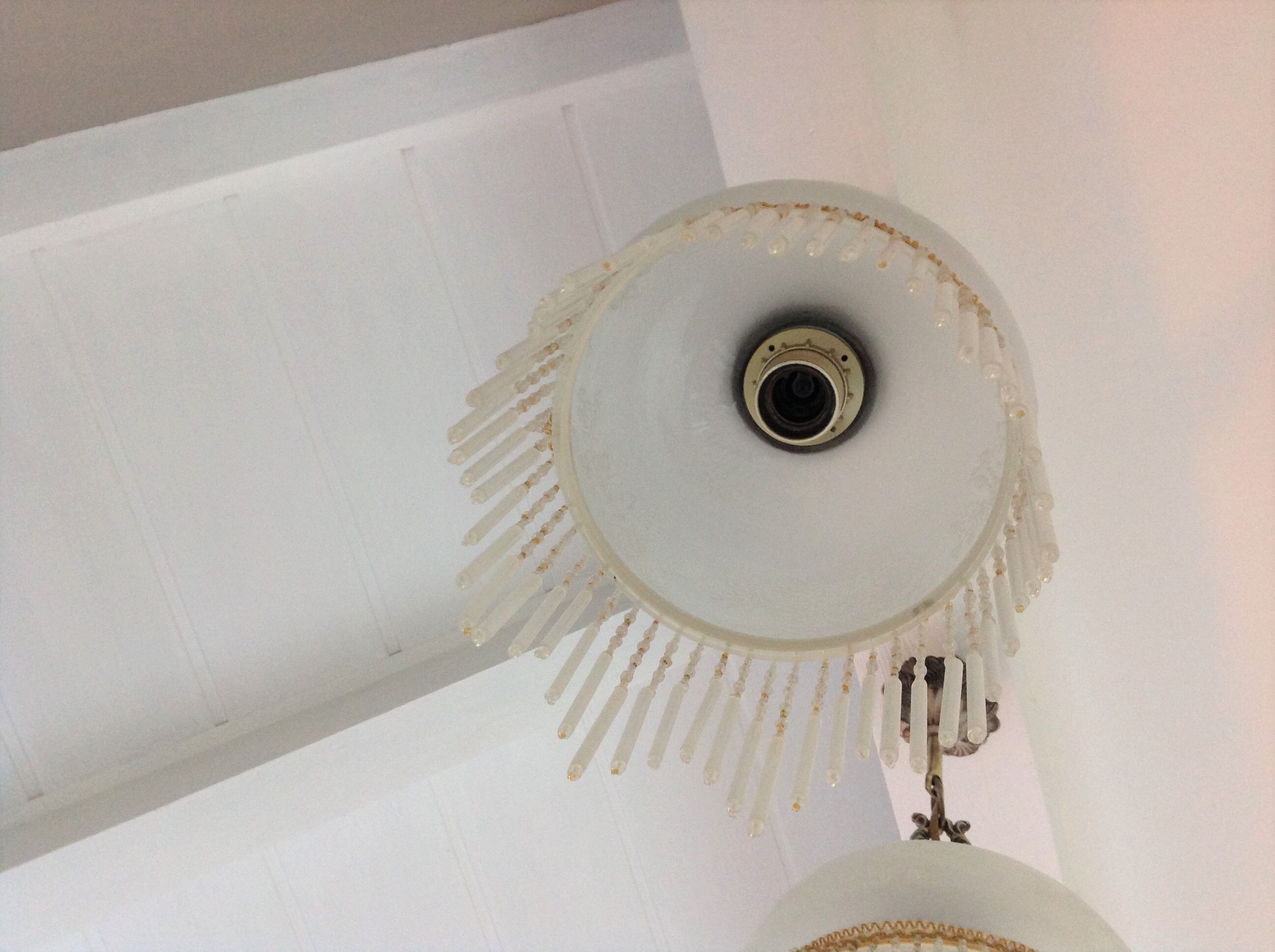 Pair of art deco style frosted glass globes