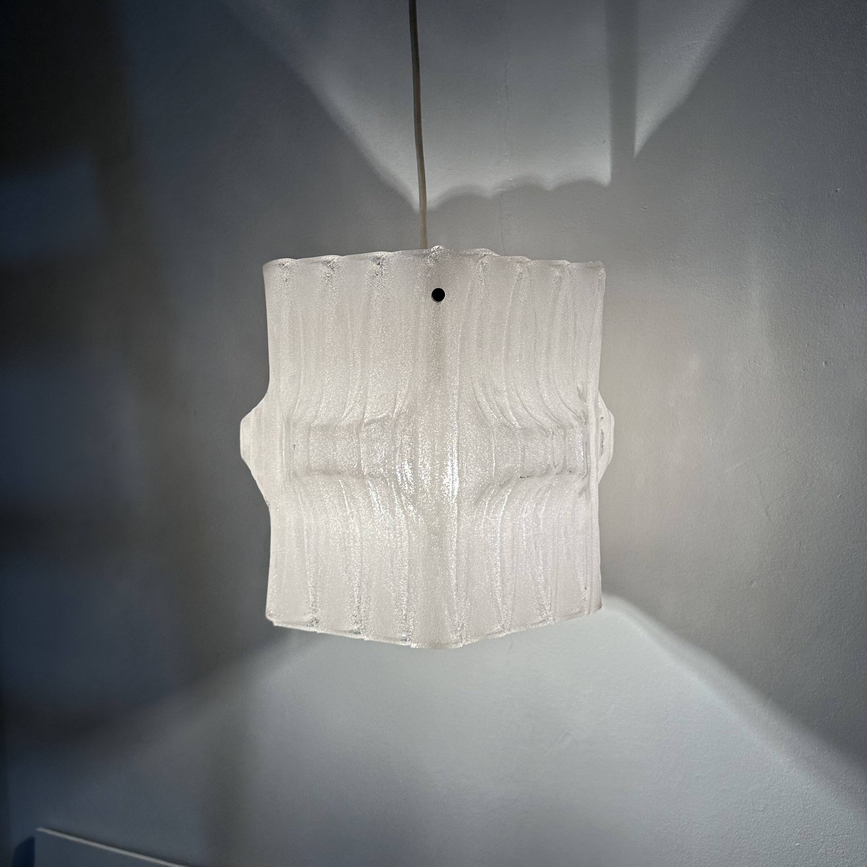 Mid-Century ice lucite pendant lamp , 1970s