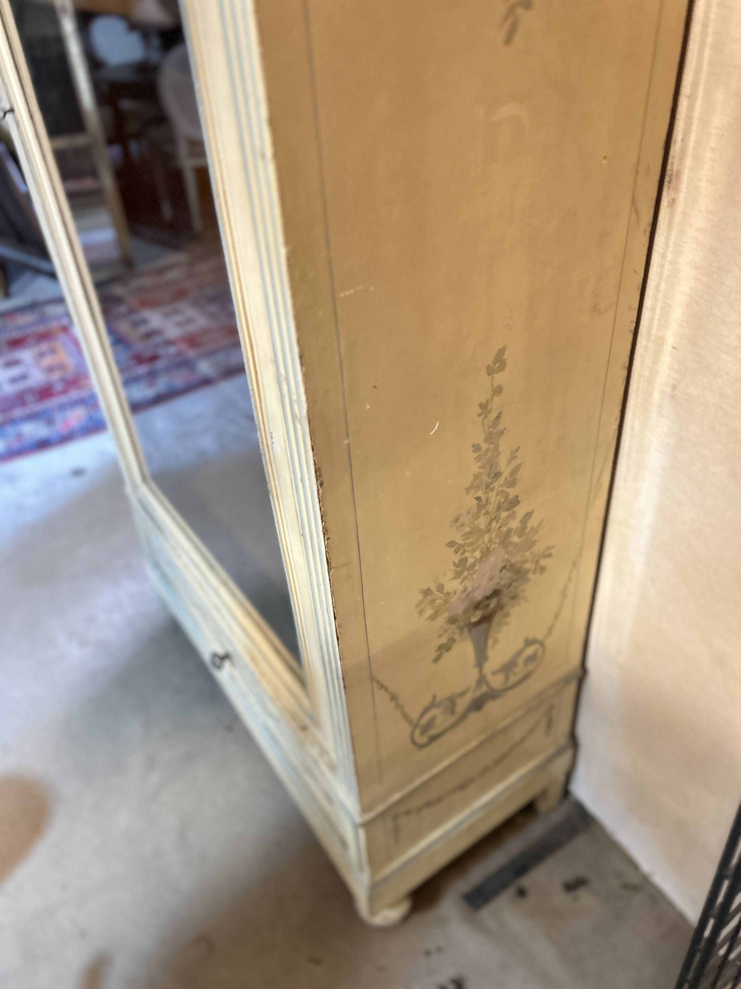 Armoire peinte Style Louis XVI-Directoire , 1 porte vitrée