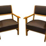 Pair of restored retro armchairs in the style of Krásná Jizba, 1960s