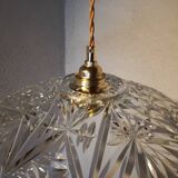 Vintage chiseled glass pendant light