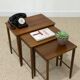 Set of 3 Scandinavian nesting tables in teak – 1960s