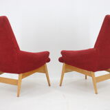 1960s Pair of Miroslav Navratil lounge Chairs, Czechoslovakia