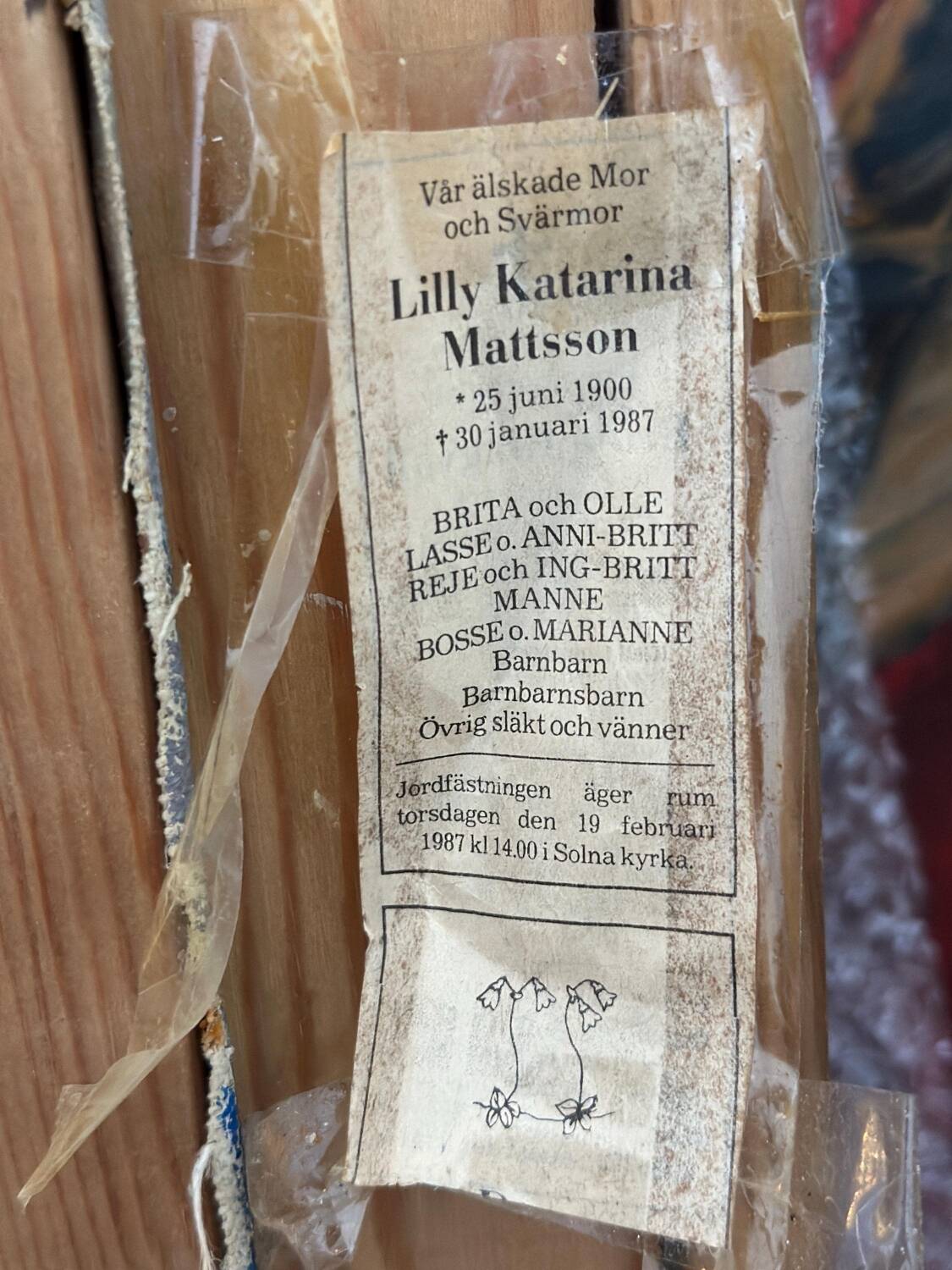 Swedish Oil on Canvas – “Vase”  by Britta Ringvall