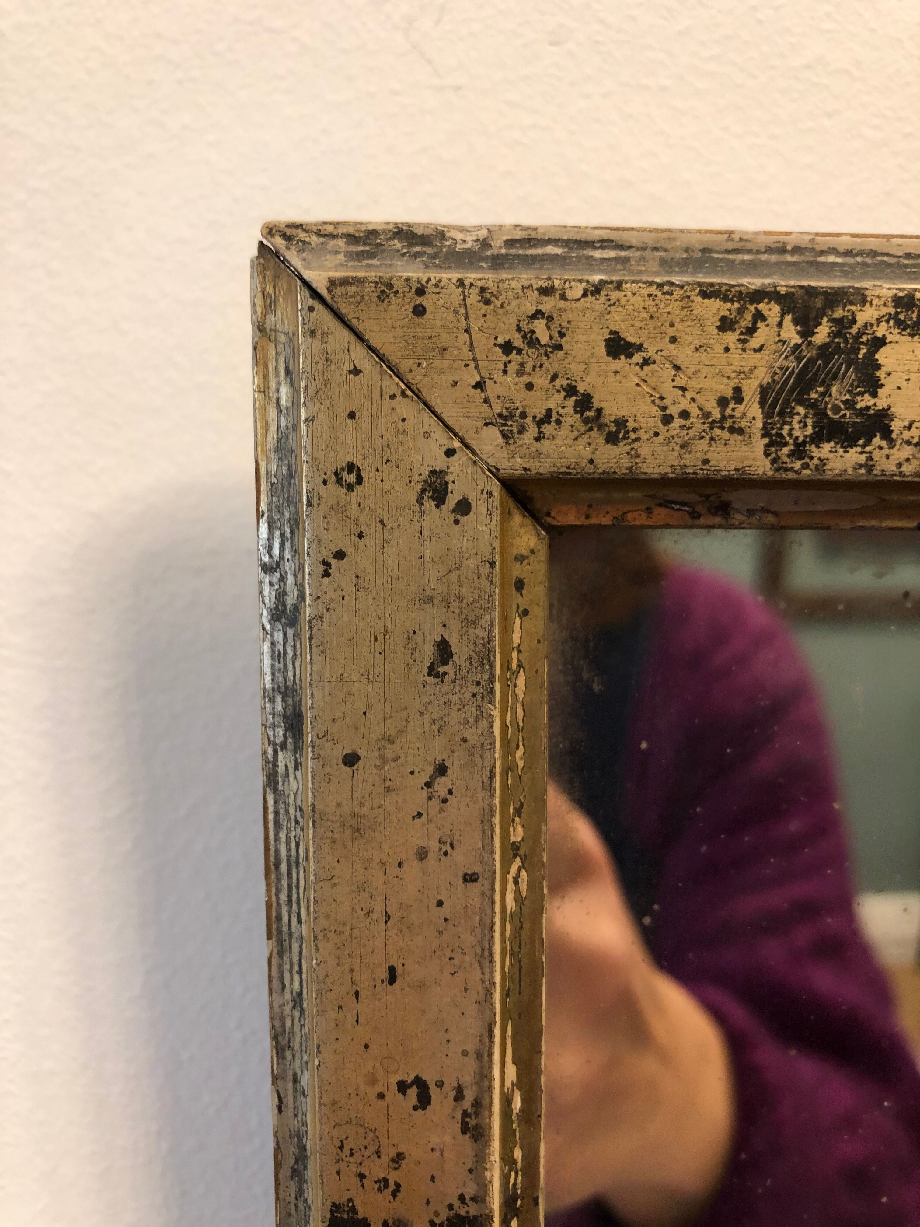 Mirror early 20th varnished silver - 27x23cm