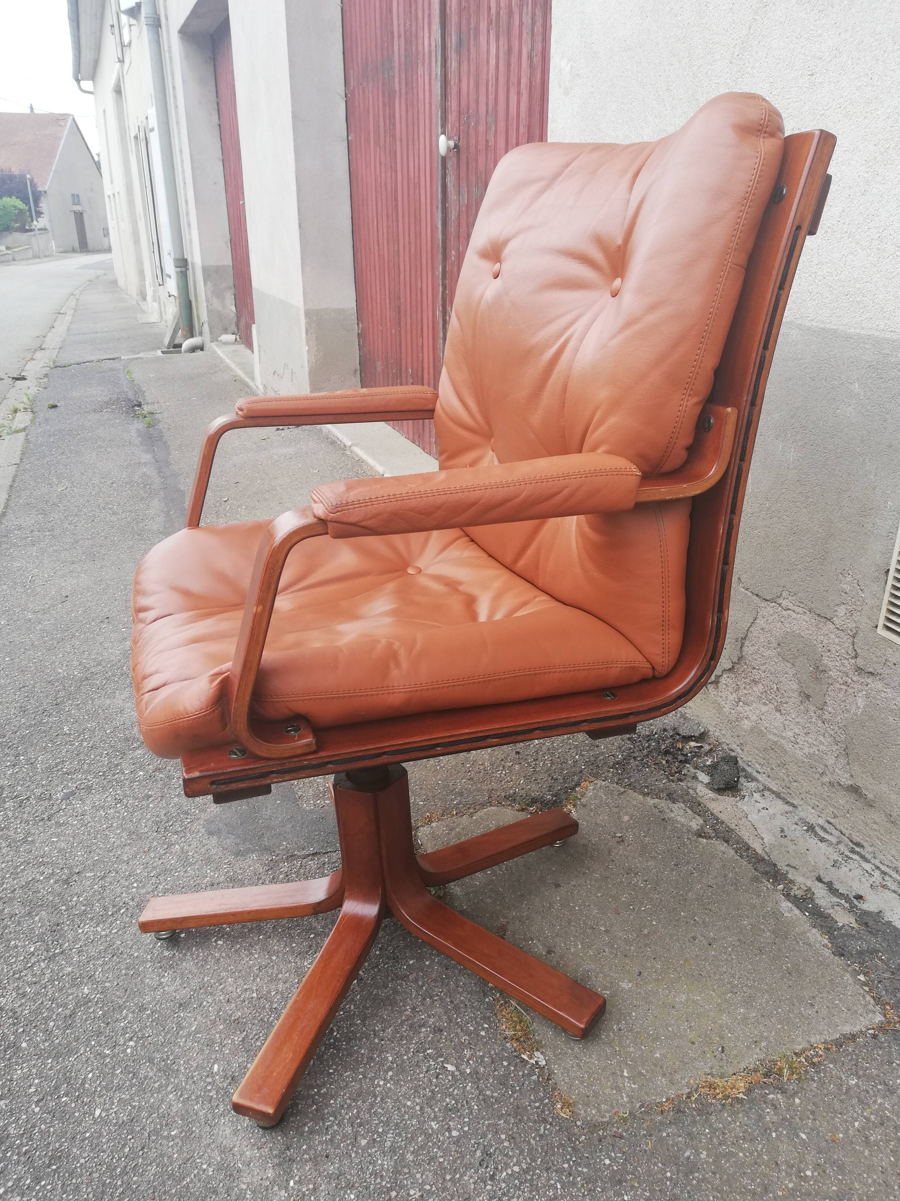 Vintage leather office armchair
