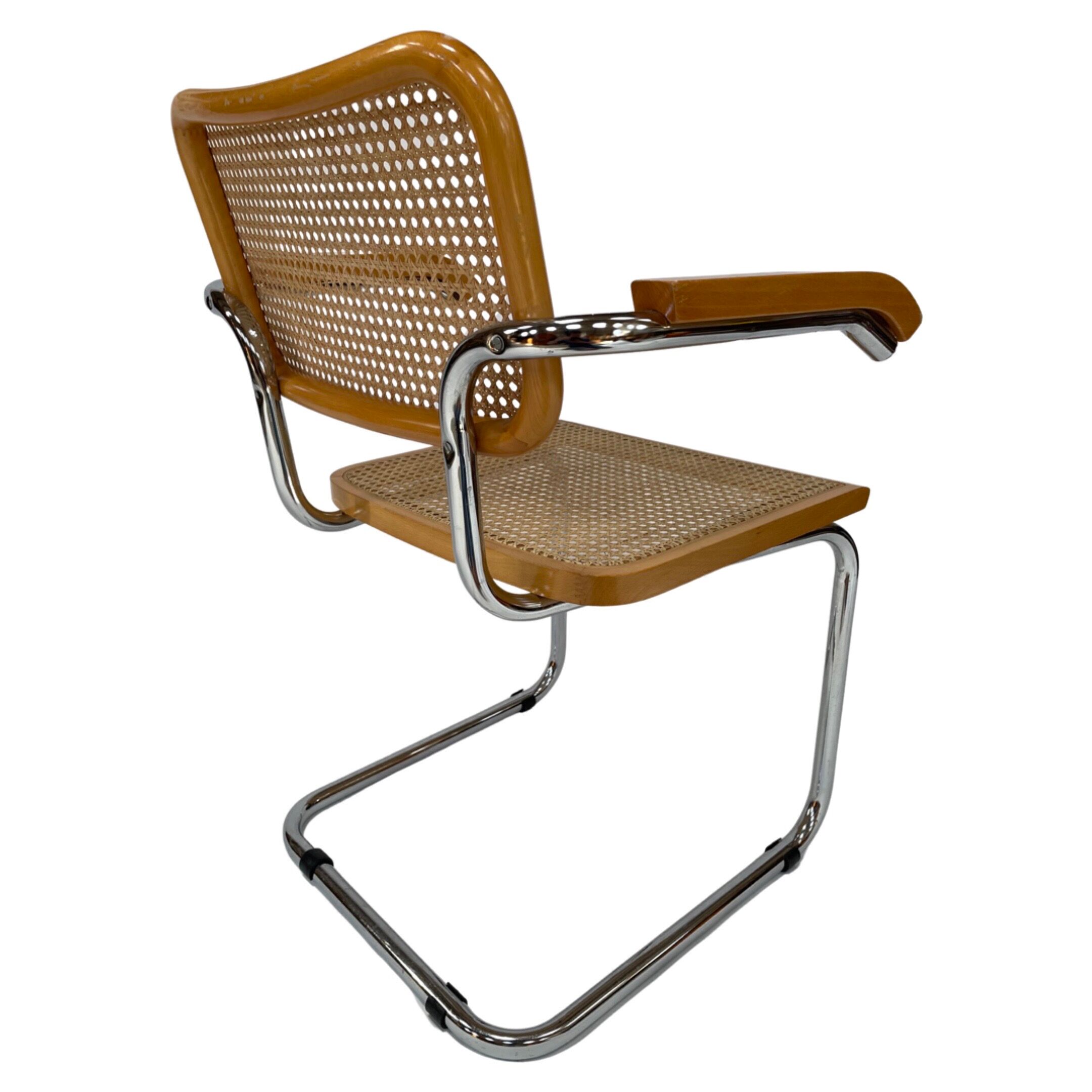 Chair model Cesca by Marcel Breuer with armrests B64