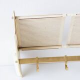 1950s German metal wall coat rack