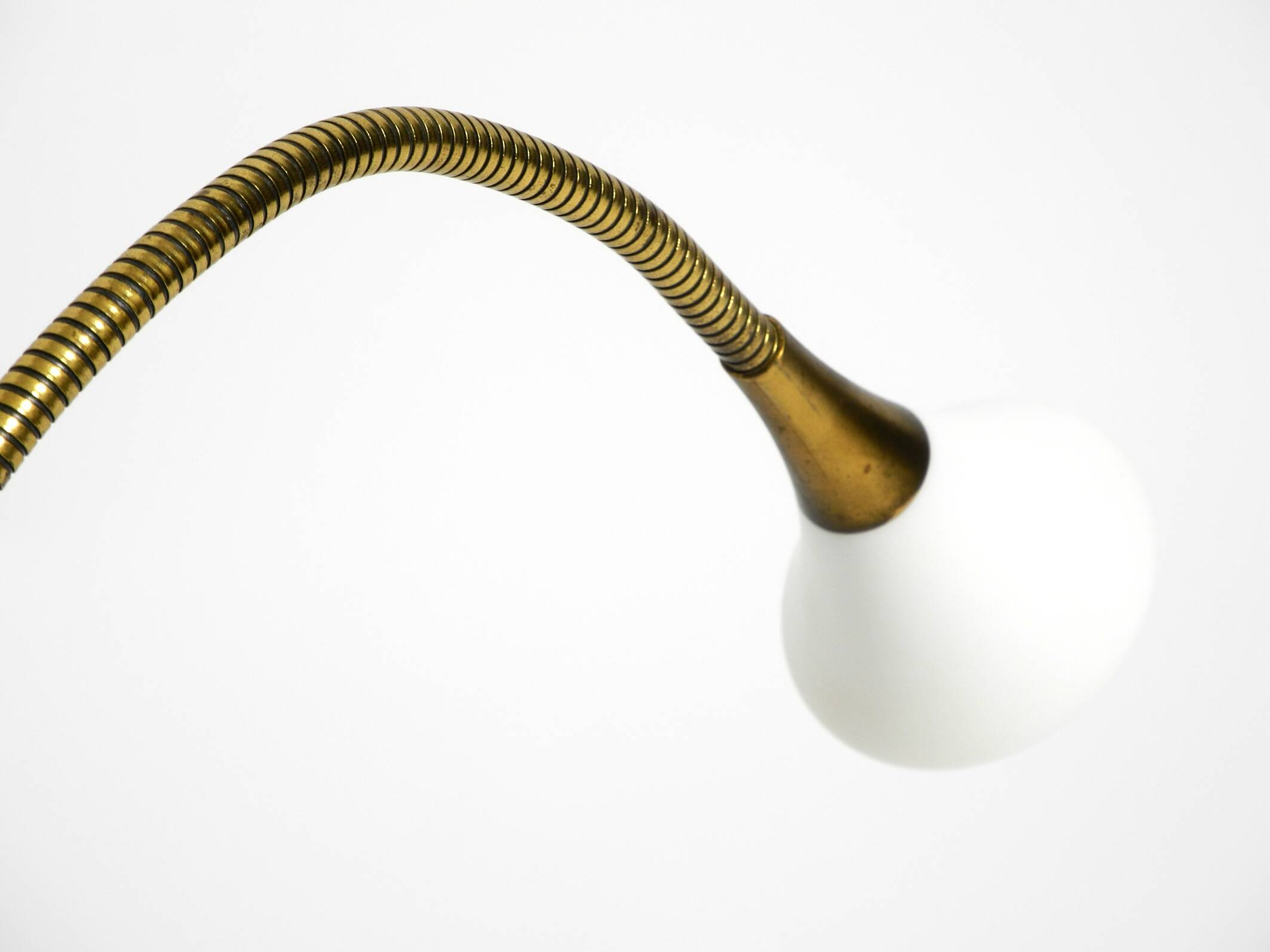 1980s brass halogen table lamp by Florian Schulz model Esa with gooseneck