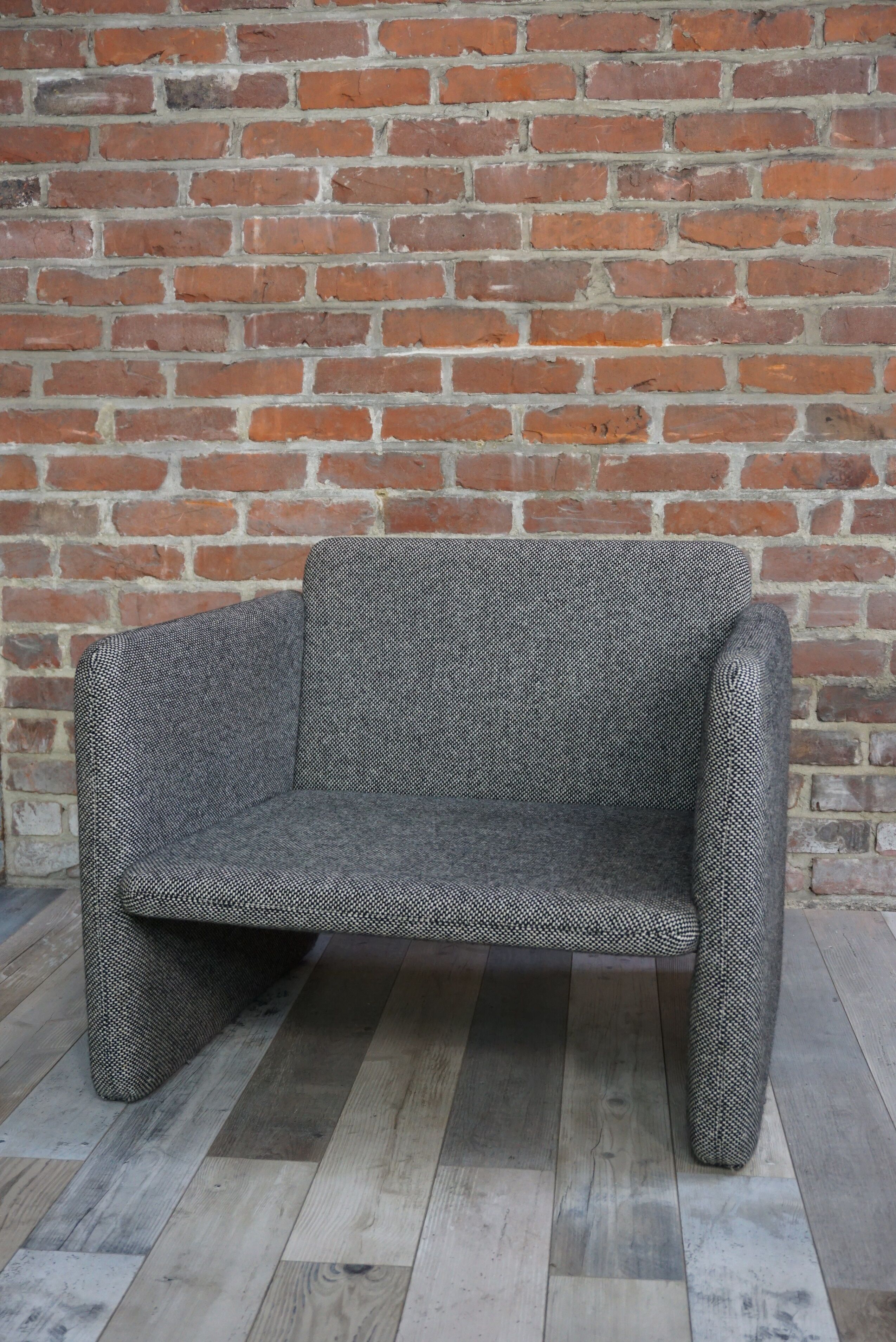 Vintage black and white mottled fabric Chair