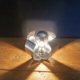 Space age wall applique metal flower 1970s