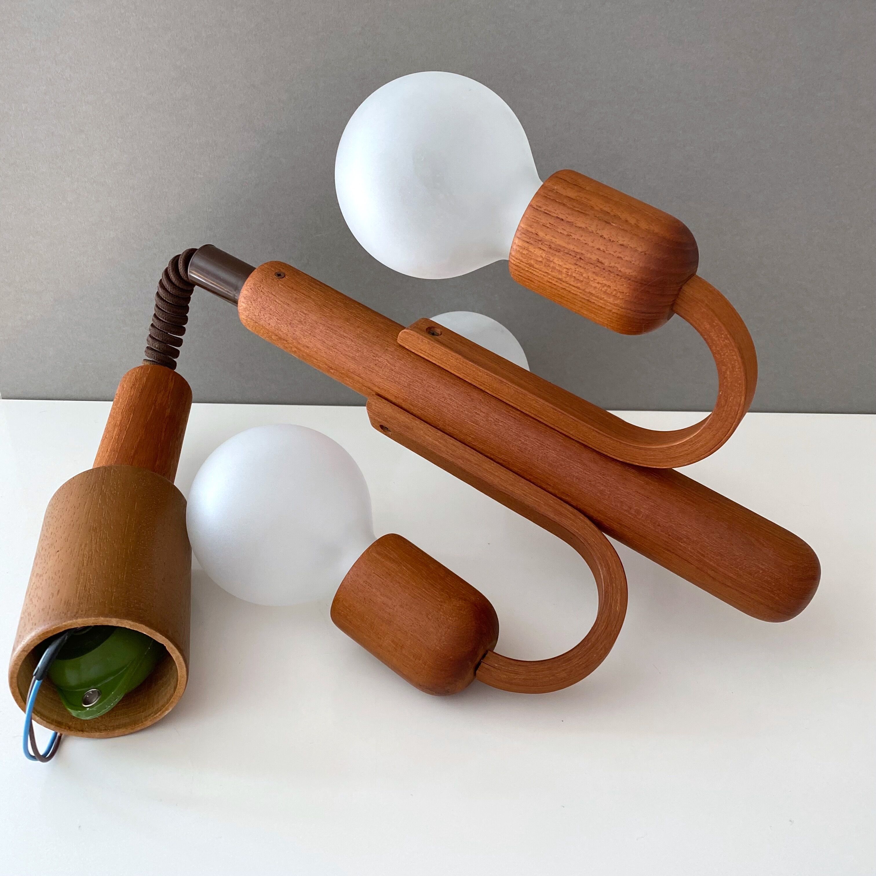 Domus hanging lamp, teak lamp, 80s
