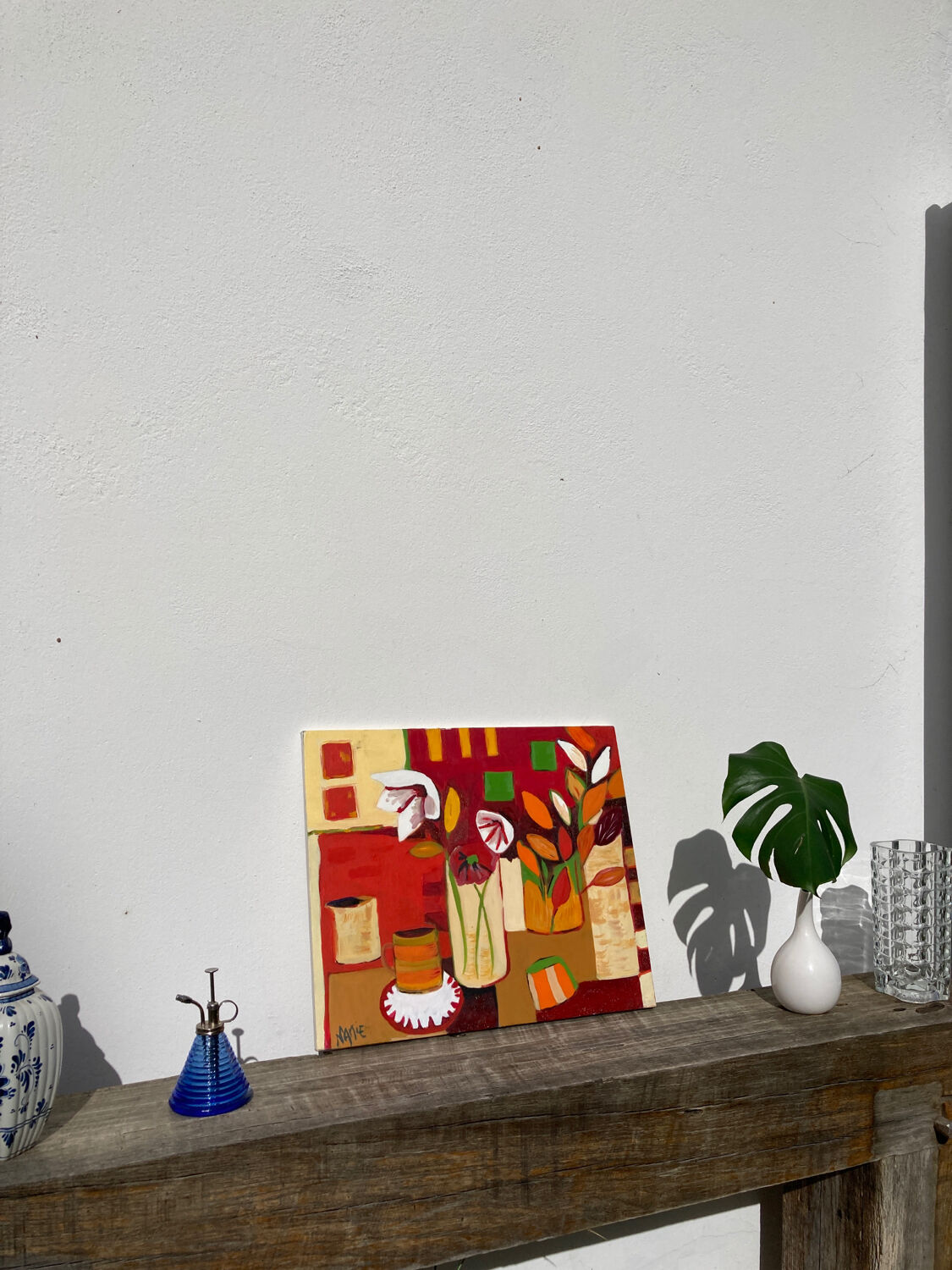Contemporary painting bouquet of flowers oil on canvas still life