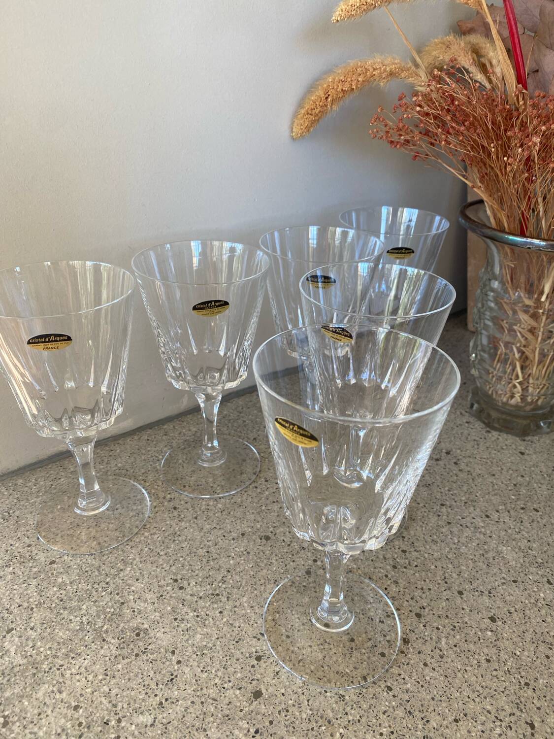 6 verres à vin Cristal d’Arques