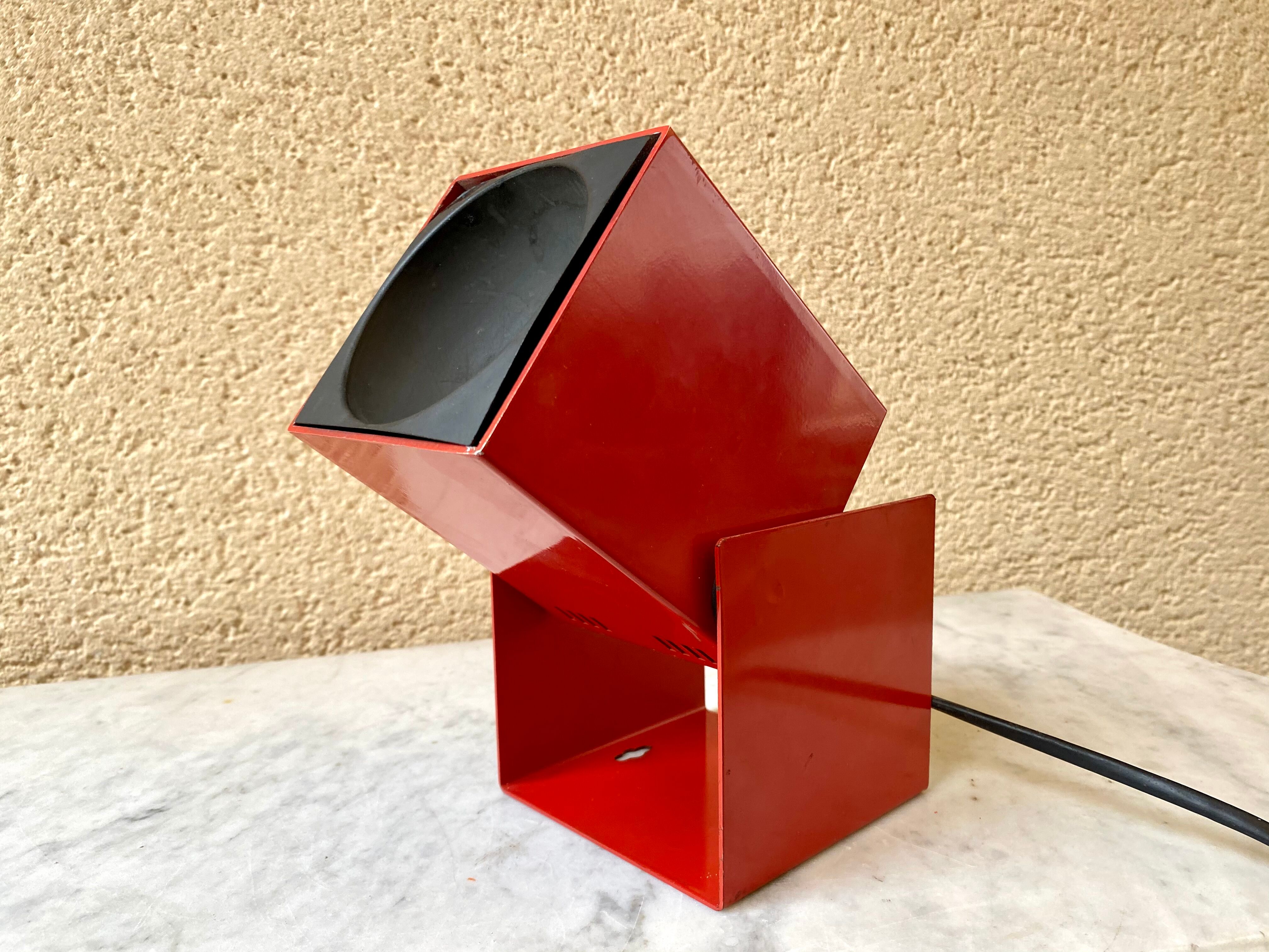 Lamp applique spot cube Lita France design vintage 70s