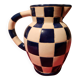 Ceramic jug with blue and white checkered pattern "Lustucru"