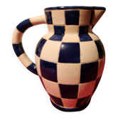 Pichet céramique damiers bleu blanc "Lustucru"
