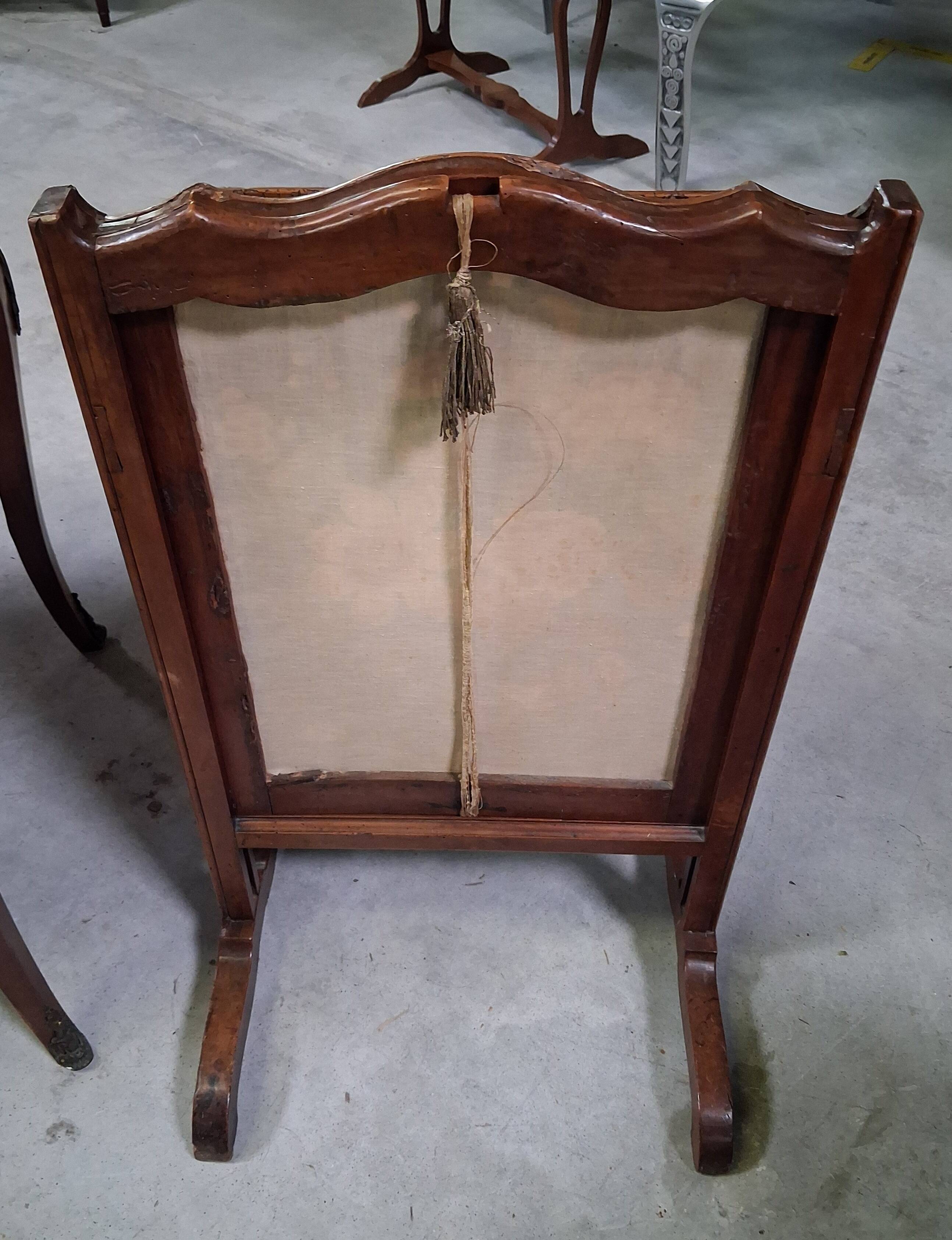 Napoleon III fireplace screen with a discreet shelf – 19th century