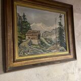 Peinture ancienne montagne 1950/60