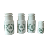 Lot de 4 pots en opaline