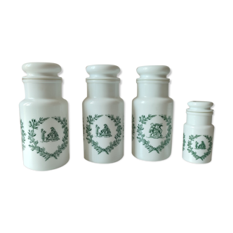 Set of opaline pots